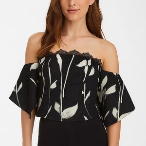 Anthropologie | Sachin + Babi Off-Shoulder Crop Top | Size 4 |